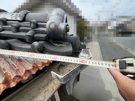 岡崎市　波板交換　トタン屋根　庇　さび