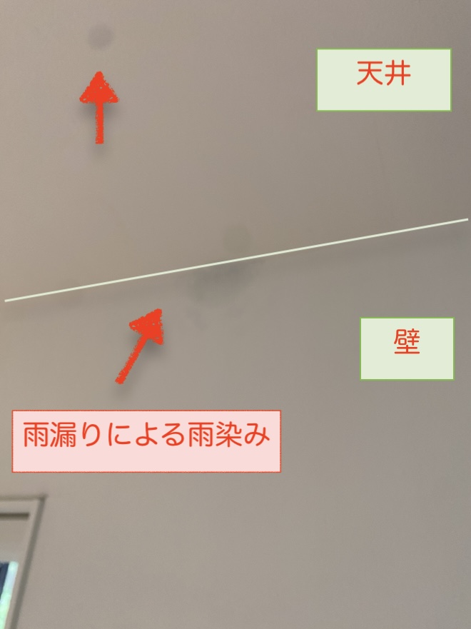 豊橋市　リビング雨漏り　修理　外壁ヒビ割れ