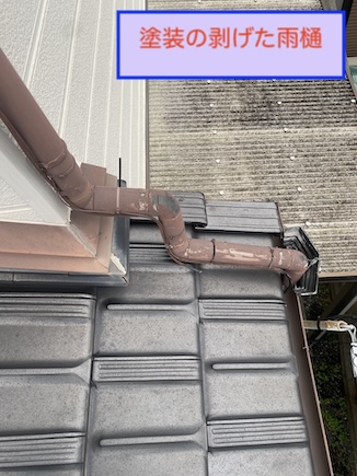 雨樋　色褪せ　不具合　雨漏り　劣化　田原市
