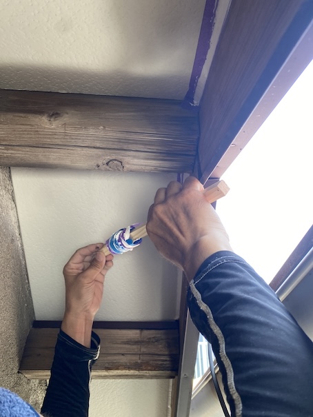 豊橋市　化粧　軒天材　ニチハ　軒天５ 取り付け