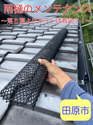 田原市　雨樋　落ち葉よけ　水が溢れる