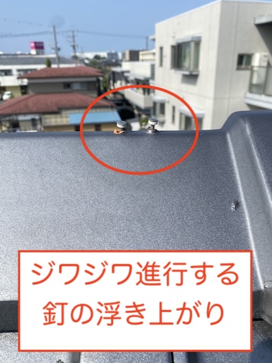 新城市　瓦　釘　浮き上がり　異常　修理