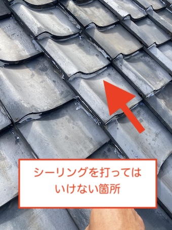 豊橋市　瓦屋根　雨漏り 　ラバーロック　劣化　瓦ずれ