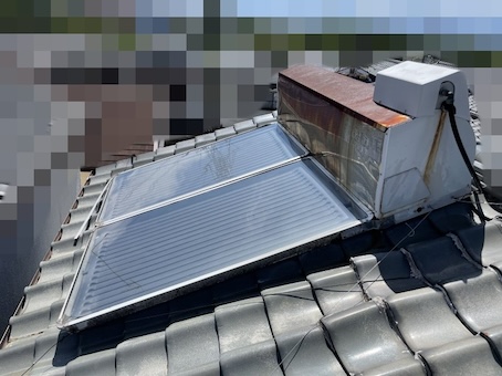 太陽熱温水器 　劣化　さび　撤去　処分