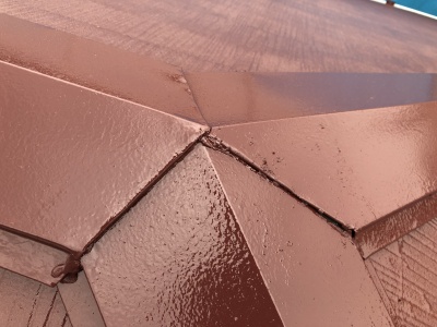 和光市　屋根塗装　棟板金補修