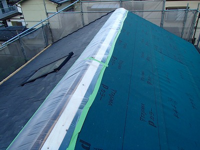 新座市　アスファルトルーフィング　屋根葺き替え