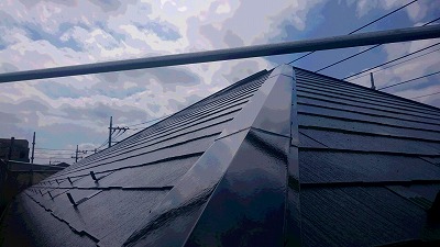 富士見市　屋根塗装後