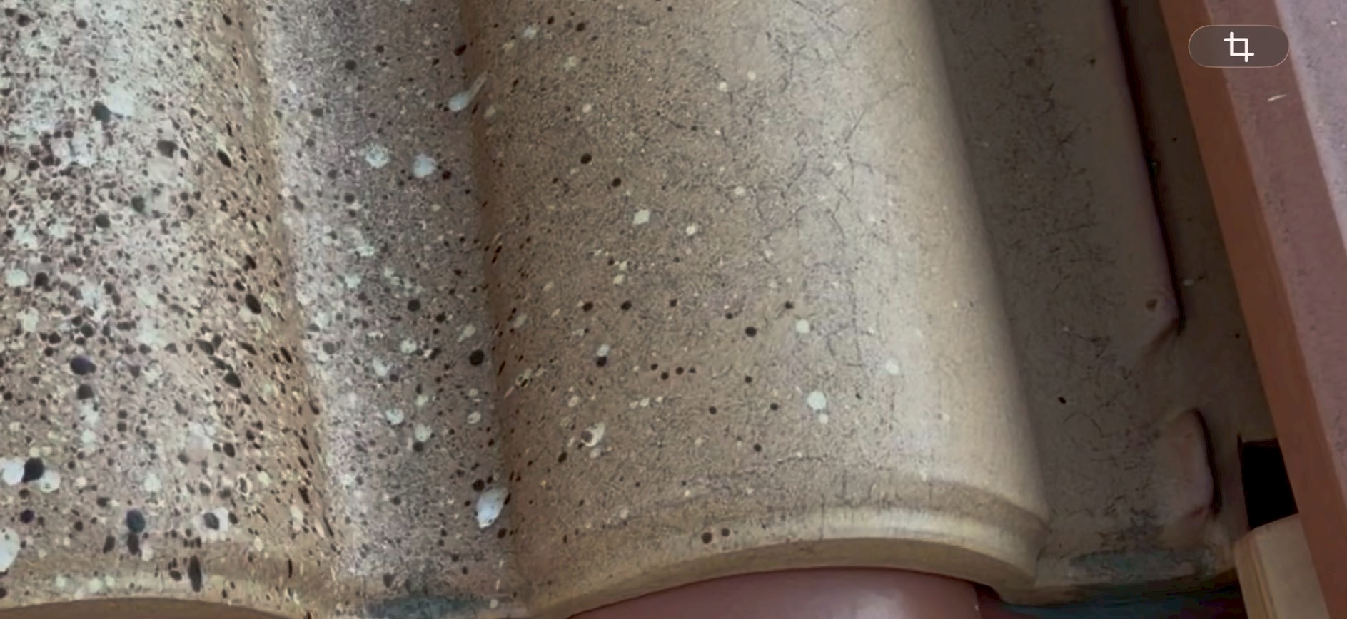 表面にひび割れが発生しているモニエル瓦