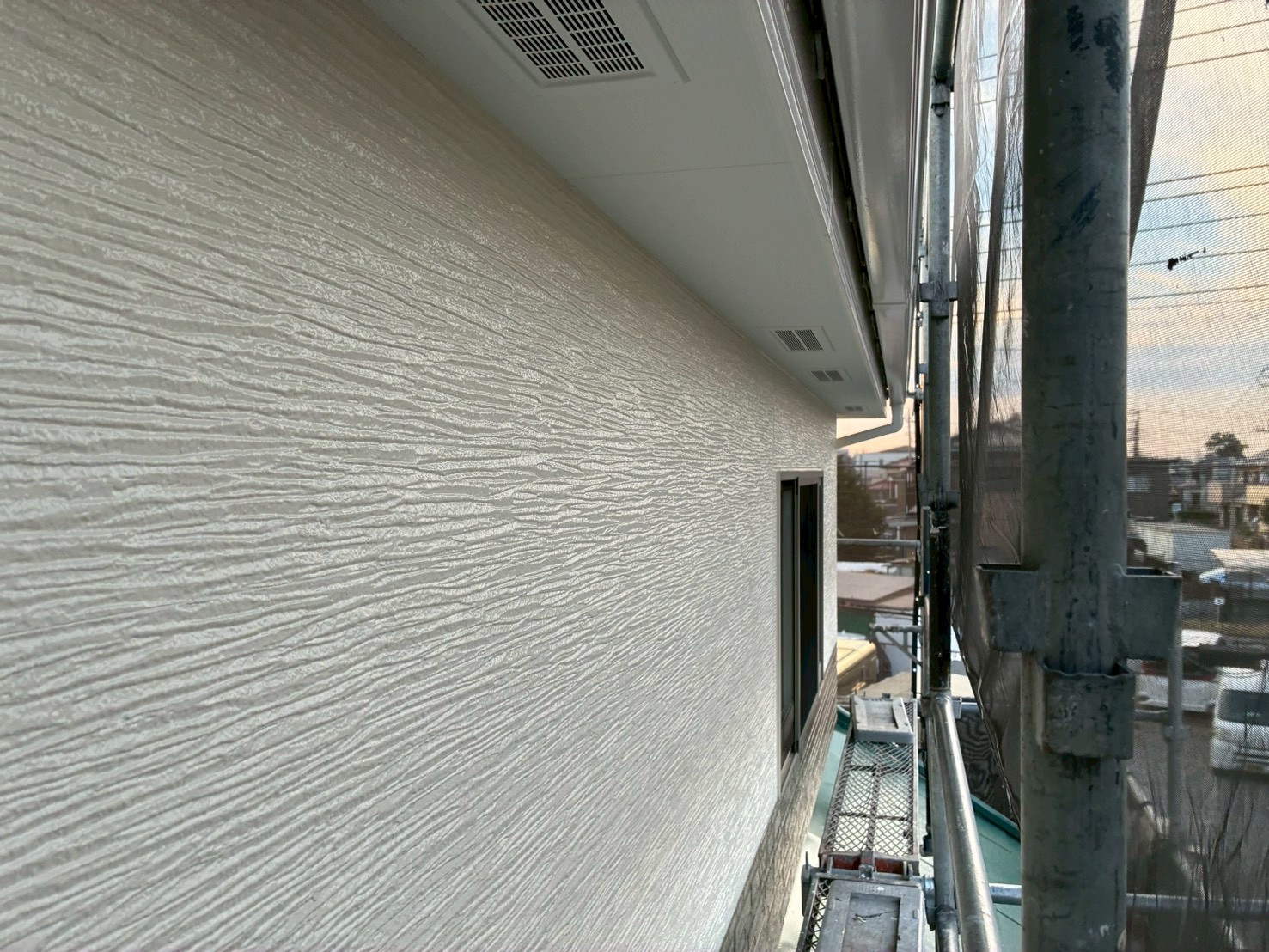 2階外壁の仕上がり確認