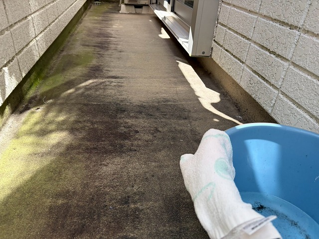 ベランダ床コケ