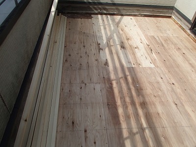 さいたま市南区　コンパネ　ベランダ防水