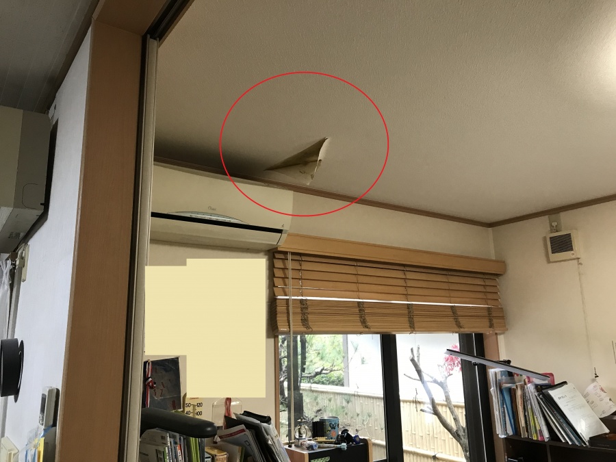 雨漏れしている天井