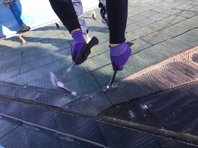 防水シート貼り