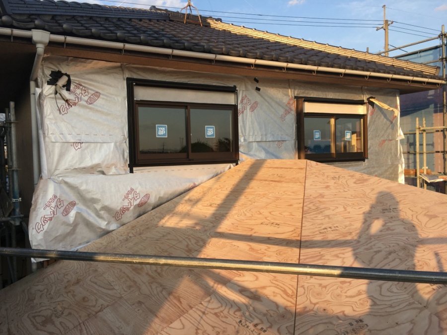 野地板張り完成全景