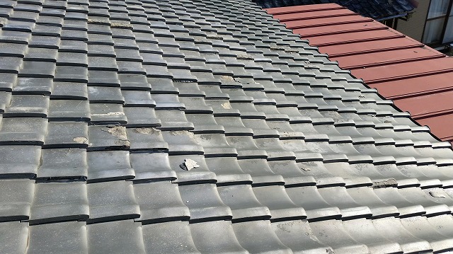 工事前の和瓦屋根