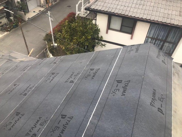 ルーフィング施工