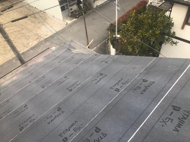 ルーフィング施工