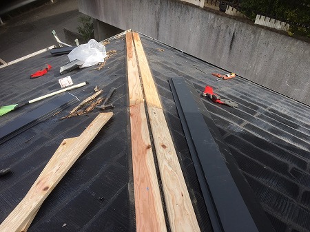 新規下地木設置