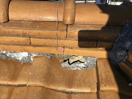 面戸漆喰劣化剥がれ