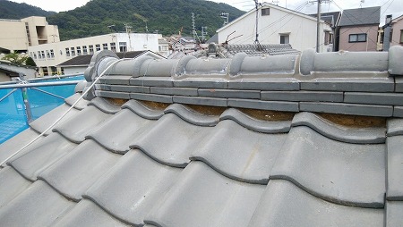 面戸漆喰を剥がして土の状態に