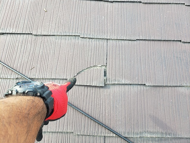 大和郡山市で無料点検、カラーベスト割れ