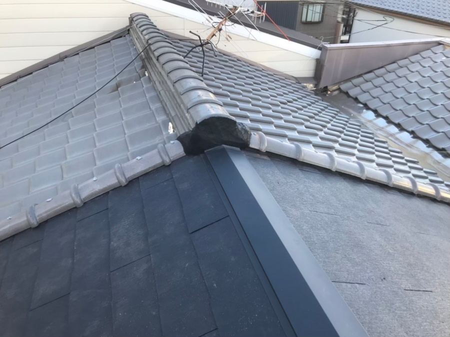 奈良市の長屋屋根の葺き替え工事