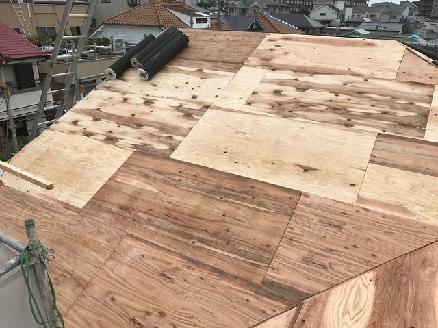 奈良市　野地板　増し張り