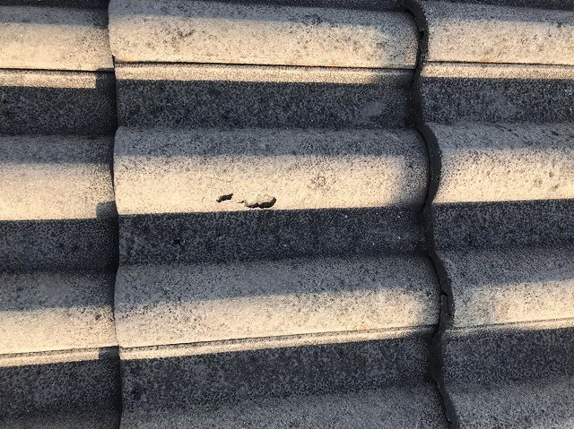 桜井市　モニエル瓦　傷んだ桟瓦