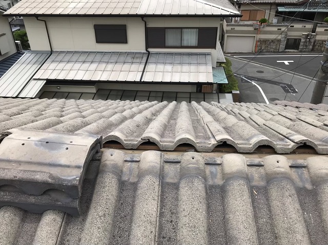 桜井市　モニエル瓦屋根　桟瓦設置