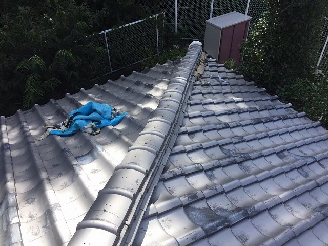 御所市の棟瓦の無料点検、隅棟