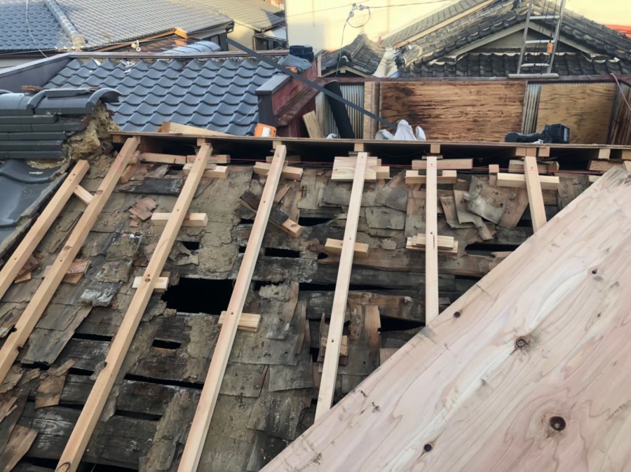 奈良市　補強垂木　かさ上げ