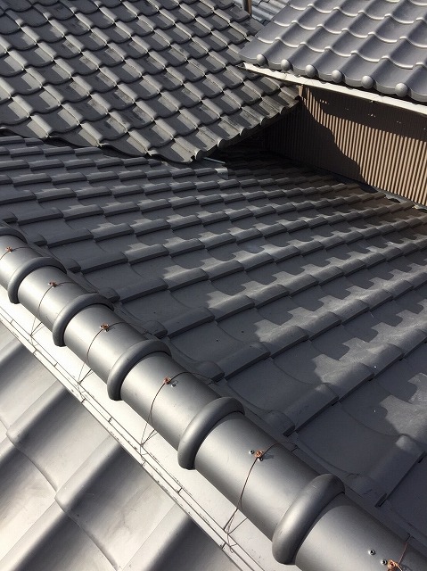 大和郡山市のいぶし瓦屋根施工後