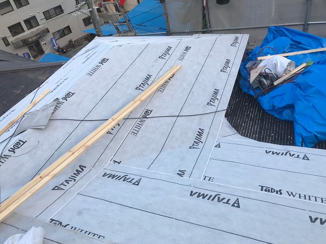 高品質な防水紙の設置