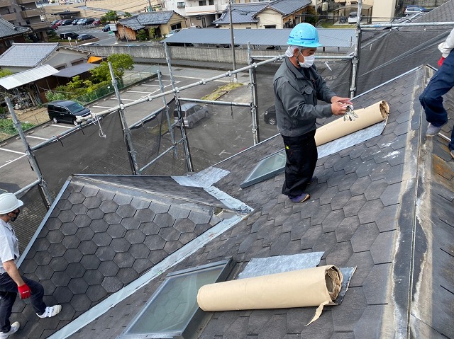 ルーフィングの設置開始