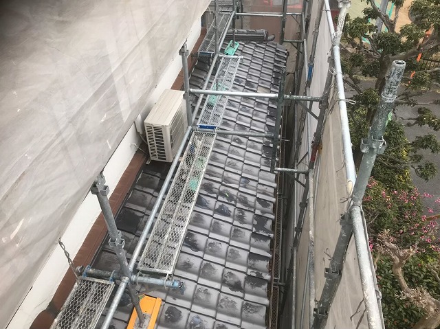 下屋部分も工事対象です