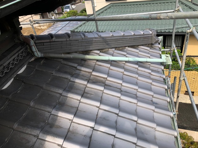 大和郡山市で老朽化した銅製雨樋をいぶし雨樋に交換しました