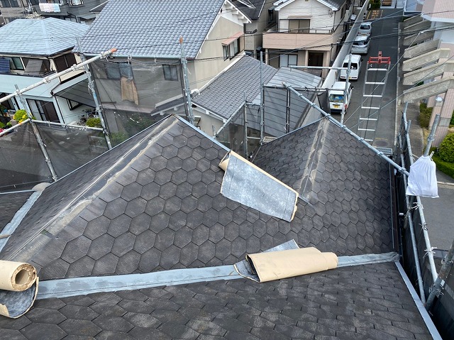 ルーフィングの設置開始
