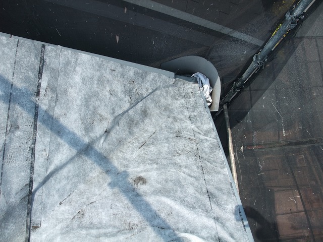 ルーフィング設置後の屋根