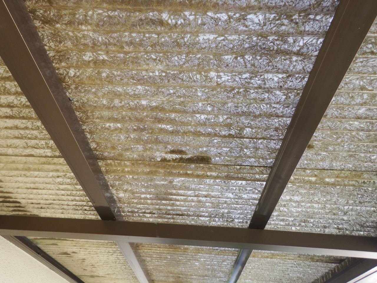 奈良市のテラス屋根の波板点検