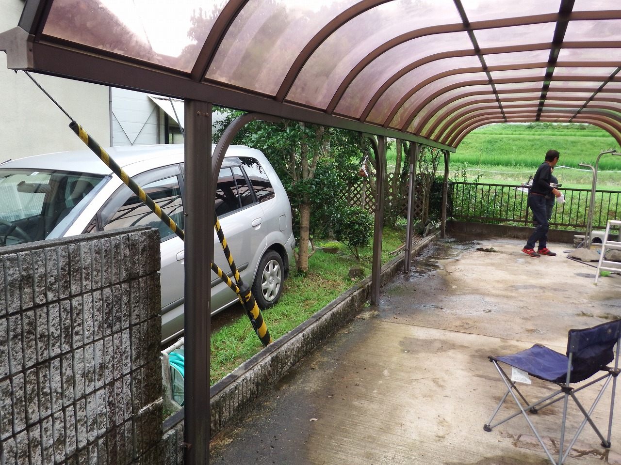 奈良市都祁のガレージ壁撤去