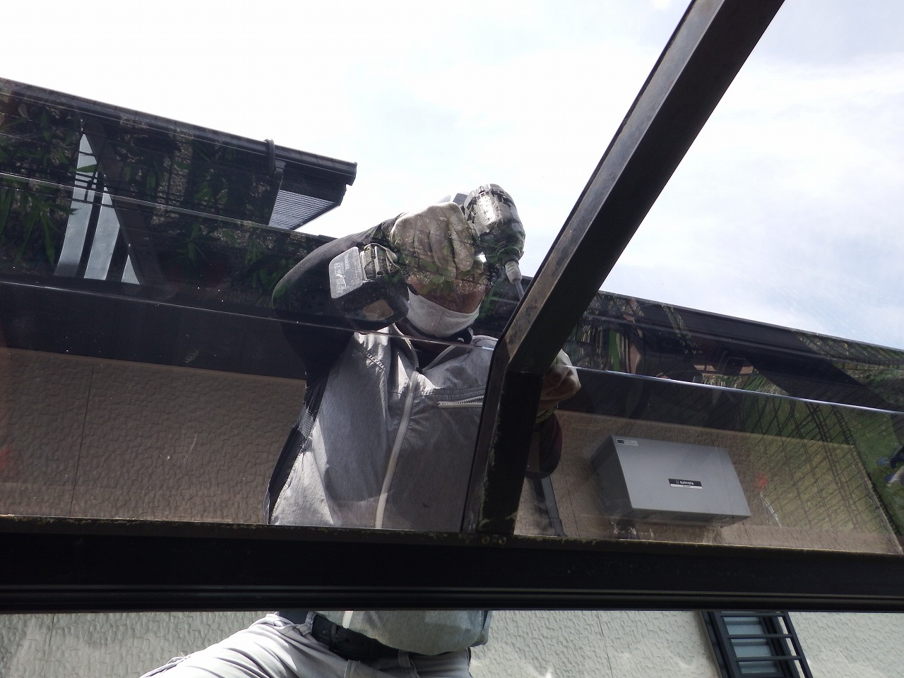 生駒市の新しいテラス屋根の設置