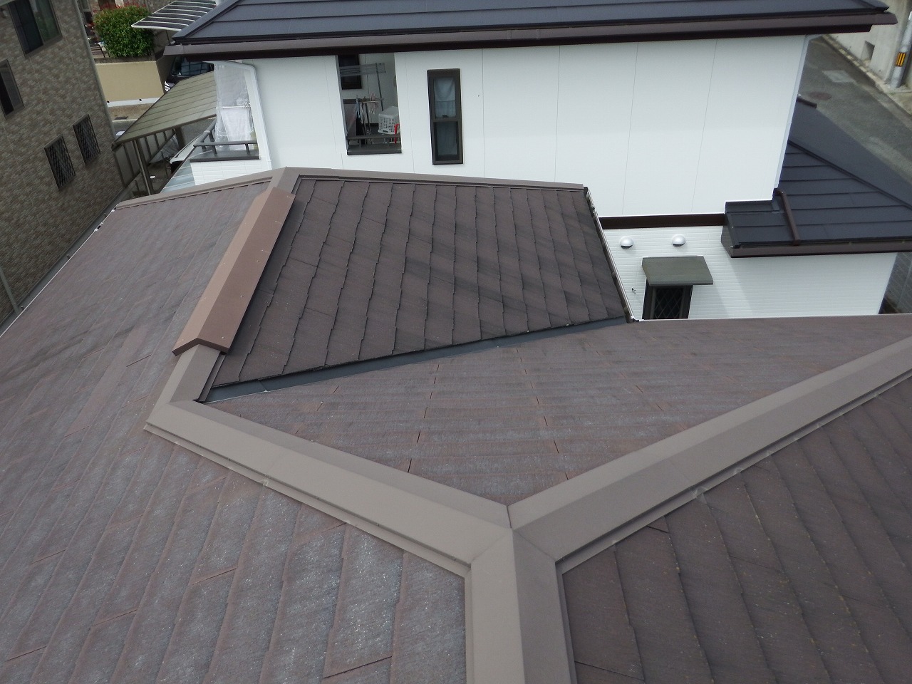 生駒市のスレート屋根、現調時