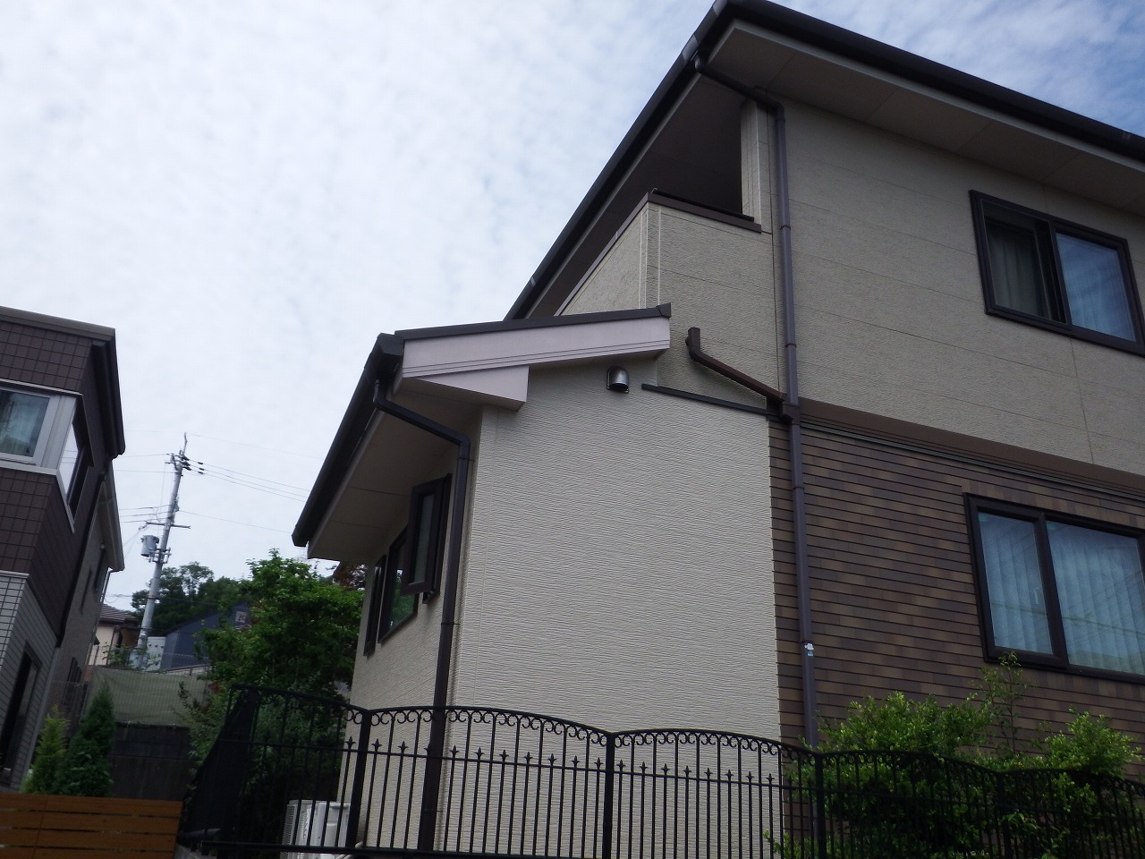 生駒市の外壁点検、増築部分