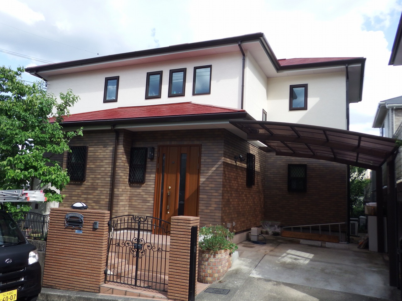 生駒市の塗装工事現場、塗装後