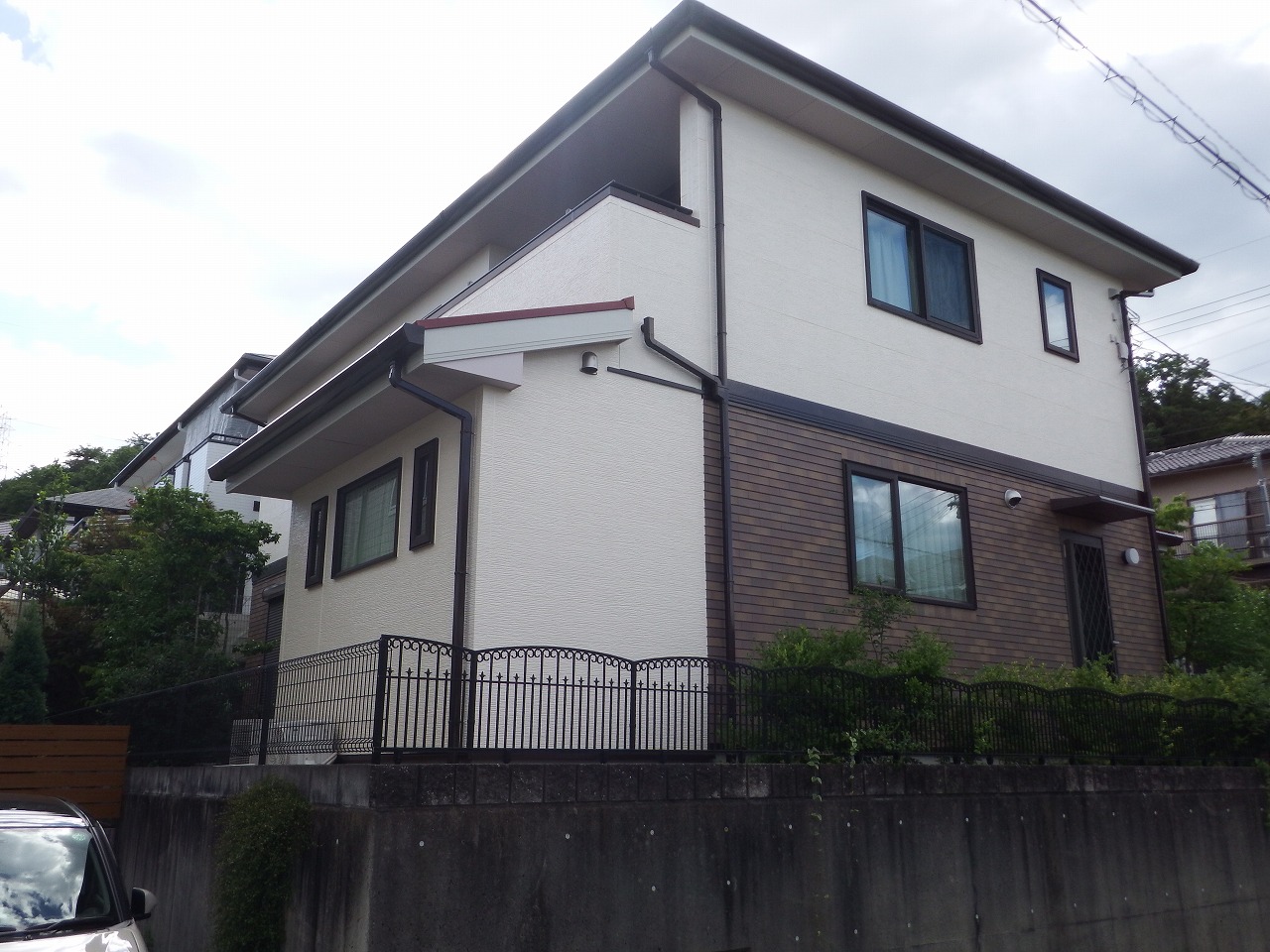 生駒市の外壁塗装後、増築部分