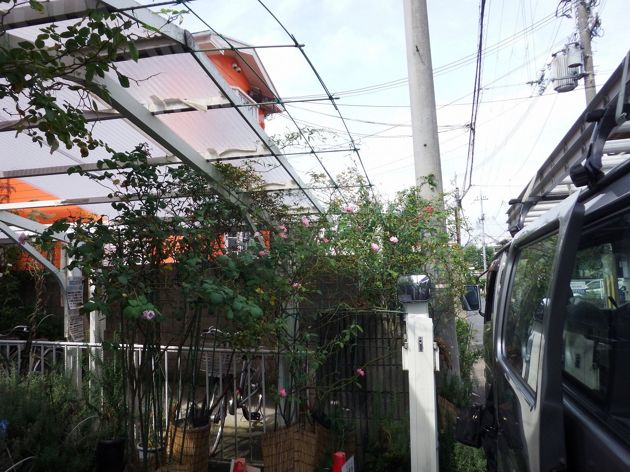 奈良市でカーポートの波板屋根の撤去