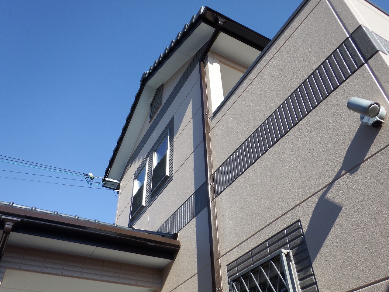 奈良市の外壁塗装工事現場、足場解体