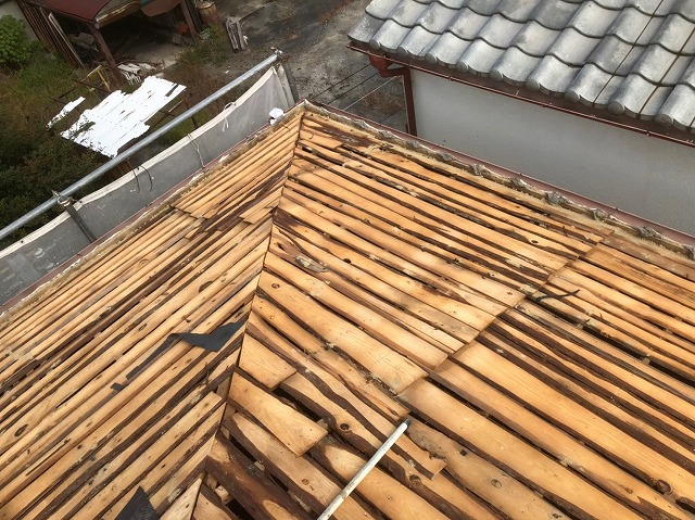 バラ板築30年の瓦屋根下地