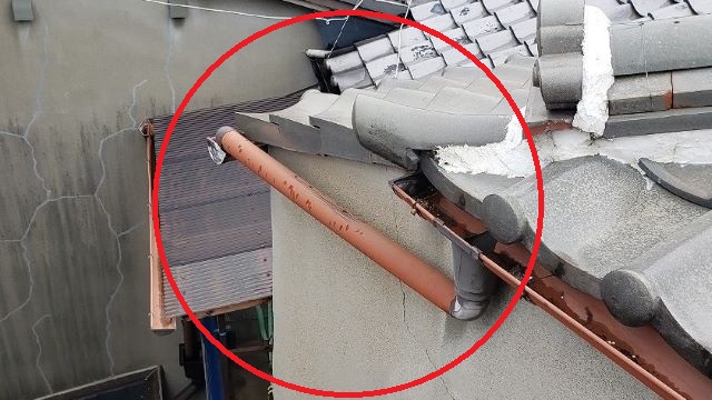 大阪市の雨樋、渡し