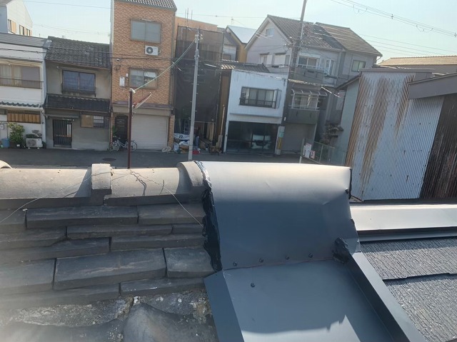 長屋取り合い部分施工